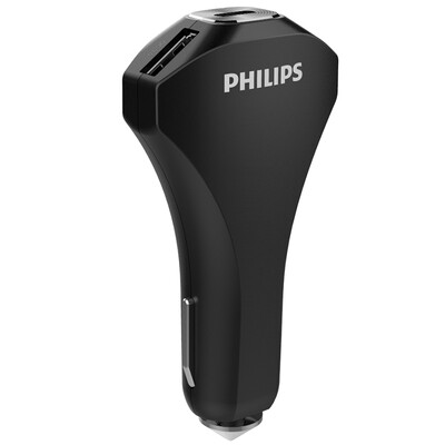 

PHILIPS DLP2012 Car Charger Dual USB Ports QC 30 Type-C Quick Power For Iphone Sumsang Selphone Smart Phone