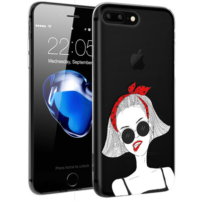 

(ESR) iPhone7 плюс мобильный телефон оболочки Apple 7plus мобильный телефон оболочки / мобильный телефон наборы силиконовые прозрачные анти-капли мягкие оболочки какой серии красных губ девушка
