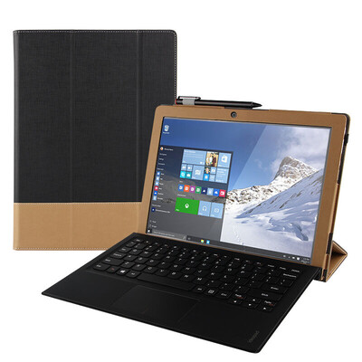 

Прохладный Le Feng Lenovo MIIX5 не спать плоский защитный рукав куртки / три раза кожаный чехол / подставка таблетки защитной оболочки кобуры Lenovo MIIX5 12.2 дюймов заклинание цвет шаблон - черный