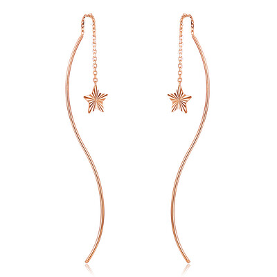 

Dumont DEMONE 18K rose gold earrings gold earrings Korean star earrings to send his girlfriend (EX0012KJ01 / red 18K gold