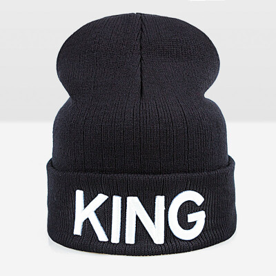 

WISHCLUB 2017 New Design King Queen Warm Winter Hat Cap For Men Women Skullies Beanies Knitted Warm Hat