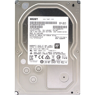 

HGST 2TB 7200RPM 128M SATA 6Gb/s Enterprise Hard Drive HUS726020ALE610