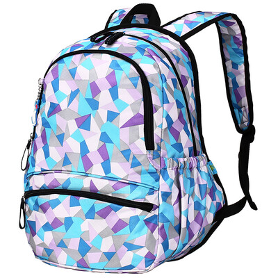 

MOMOgirl canvas shoulder bag female package Japanese&Korean version of the wave of high school students bag travel female backpack campus college wind small fresh M5114 ice blue candy