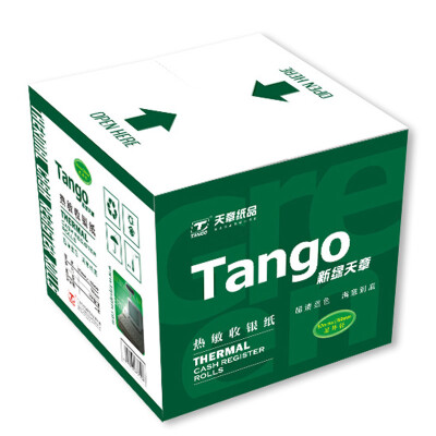 

Tianzhang (TANGO) new green day chapter 57mm * 50mm thermal cash register paper / cash register printing paper / supermarket small ticket printing paper 65g 20 m / volume 100 rolls / box