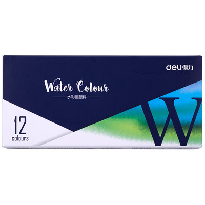 

Deli) 73850 art painting watercolor paint 12 color boxed