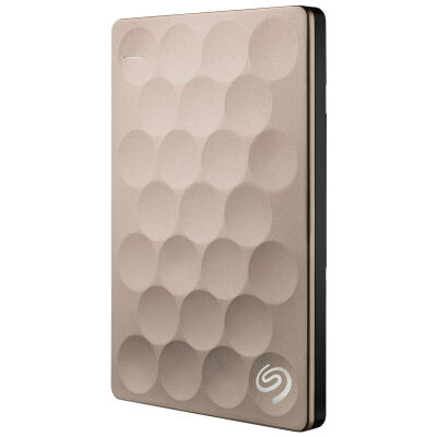

Seagate 2TB USB30 Mobile Hard Drive 96mm Slim Gold STEH2000301