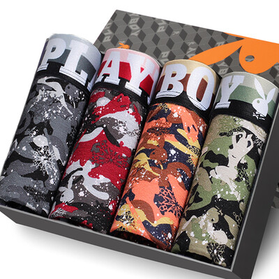 

Playboy (PLAYBOY) мужское нижнее белье 4 подарочная коробка плоские брюки камуфляж короткие шорты брюки 5260 многоцветный XXL