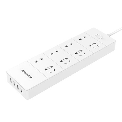 

Newton law NPC-8A4U smart USB socket plug-in board 8-bit 4-port home office charge wiring board row plug lightning protection surge plug 15 meters white