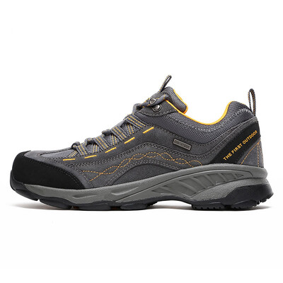 

THE FIRST OUTDOOR hiking shoes outdoor hiking breathable comfort damping hiking shoes 842556 male gray khaki 43 yards