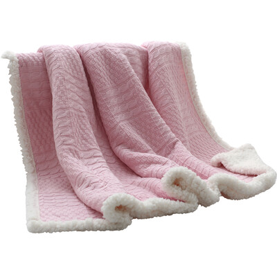 

Pigeon Valley Baby Felt Новорожденный Baby Baby Детский сад Кондиционер Одеяло Хлопок Четыре сезона Двухслойное утолщение Вязание Мягкое кашемировое покрытие Одеяло Розовый