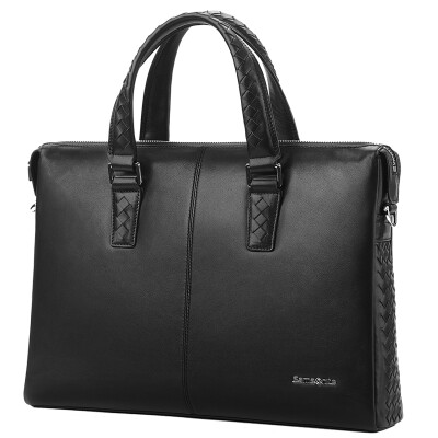 

Samsonite) MARAIS boutique business men's handbag head layer cowhide horizontal briefcase 68B * 09004 black