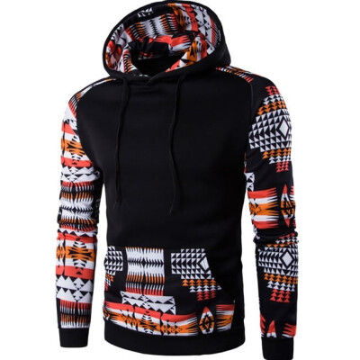 

Casual Mens Cotton Printed Splicing Pullover Hoodies