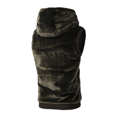 

Men Mink cashmere Hooded Warm Vest Coat