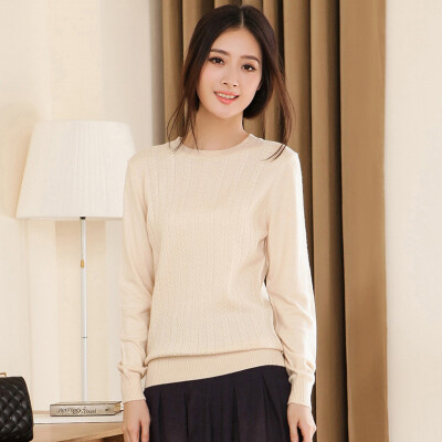 

Velvet world Shijia Korean fashion round collar Slim twist sweater R1124 black S