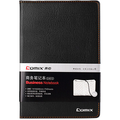 

(COMIX) 25K 74 sheets of leather leather notebook / notebook / diary black office stationery C4612