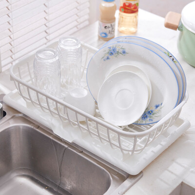 

【Jingdong Supermarket】 Space Workshop Double-layer Plastic Drainage Shelf Kitchen Dishware Tableware Tableware Storage Basin Drying rack Drainage basket KF0318