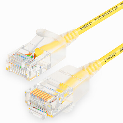 

Shanze SAMZHE SZW-2030 super six types of thin diameter CAT6A high-purity oxygen-free copper network jumper 8-core twisted pair high-speed ultra-6 type RJ45 network cable 3 m yellow