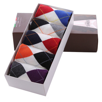 

Britishi men's plaid cotton socks 5 pairs