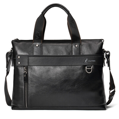 

Men's first layer of leather handbag casual shoulder bag men's black bag