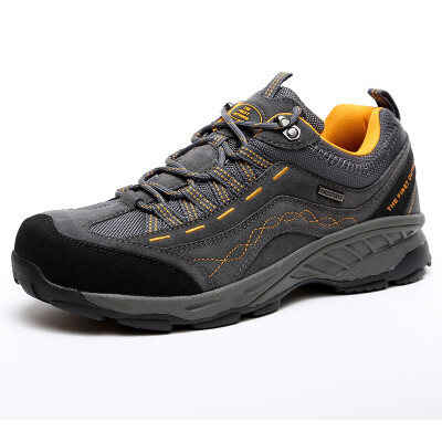

THE FIRST OUTDOOR hiking shoes outdoor hiking breathable comfort damping hiking shoes 842556 male gray khaki yellow 43 yards