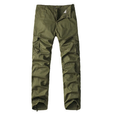 

Men Autumn and Winter Multi-pocket Overalls Straight Trousers Sport Uniform Trousers