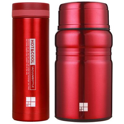 

Jingdong Supermarket Jiahong american stewed beast baked pot men&women 304 stainless steel insulation cup food cans portable insulation lunch boxes sent sets of folding bags 520ML Hyun red