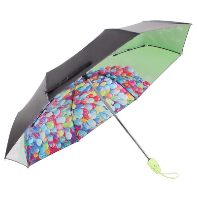 

Jingdong supermarket] umbrella umbrella UPF50 + since the open all shade black rubber balloon transfer three fold black umbrella sunny umbrella umbrella blue 30138ELCJ