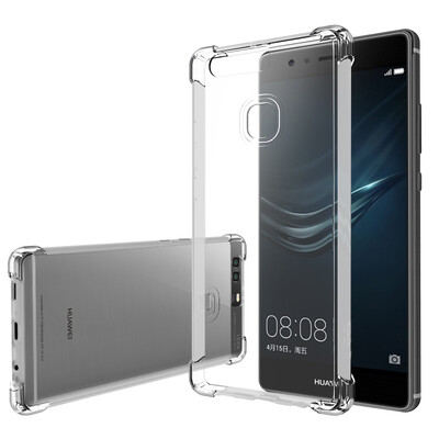 

ESCAS Huawei P9 mobile phone shell Huawei P9 mobile phone sets TPU all-inclusive air bag drop soft shell through white