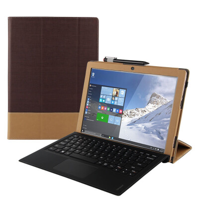 

Cool music faction Lenovo MIIX5 protective cover is not sleep flat sets / three fold leather case / bracket leather case MIIX5 flat protective shell 12.2 inch color pattern - black