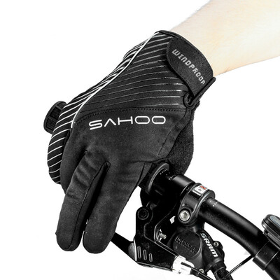 

SAHOO mountain bike gloves winter windproof warm all fingers gloves long finger gloves riding accessories black M