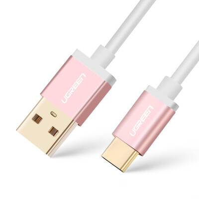 

Green Union Type-C data cable Huawei P9 charger line Andrews USB3.0 mobile phone power cord support music / millet 4c / 5 / Meizu pro 0.25 m 30536 rose gold