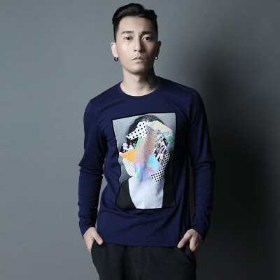 

YOMS men's long-sleeved T-shirt, Korean style