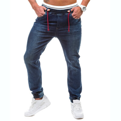 

Mens Casual Elastic Waist Jeans Cotton Denim Pants