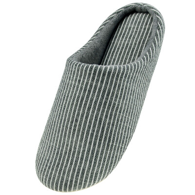 

Jingdong supermarket Royal music slippers men&women couples home soft floor floor mute slippers YT5802 striped gray male models are