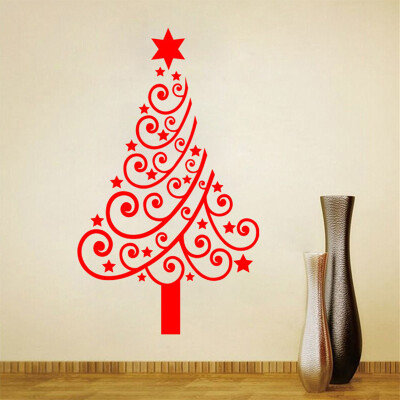 

MyMei Christmas Wall Stickers Home Decorations Christmas Present Vinyl Wall Decals For Bedroom Shop Window