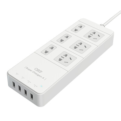 

QIC TP8A4U-WH 8-bit 15 m socket lightning protection surge 4-port USB plug-in row plug insert wiring board drag board white