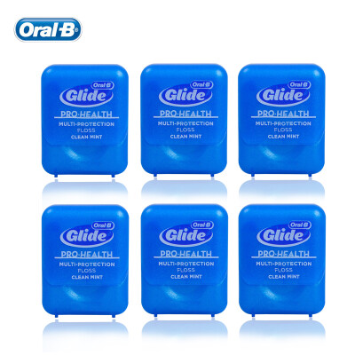 

Oral B Multi-protection Floss Waxed Dental Floss Gum Care Oral Hygiene Flat Thread Flosser Cool Mint 43.7yd/40m (6 pcs=1 pack