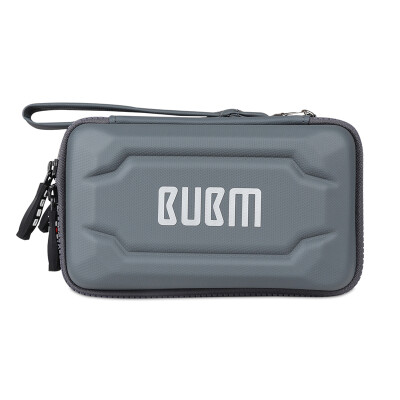 

BUBM ESD portable hard shell shockproof waterproof double layer digital accessories storage package U disk data line memory card zero purse small portable power storage package gray double