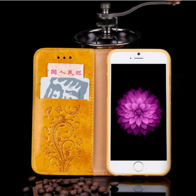 

Leather Flip Phone Case For iphone 6 6s 7 7s plus Cell Phone Retro Cover Oil Wallet Card Holder Stand Phone Bags