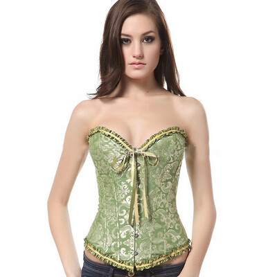 

Women Sexy Satin Corset Brocade Floral Bustier Lingerie Bodyshaper Waist Training waist lifter