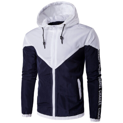 

Men Leisure Color Splicing Sport Hoodie Coats