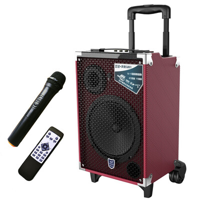 

Dual Connaught sound beauty Q801 8-дюймовый динамик на открытом воздухе с беспроводным микрофоном квадратный танец аудио портативный громкоговоритель большой мощности темно-красный