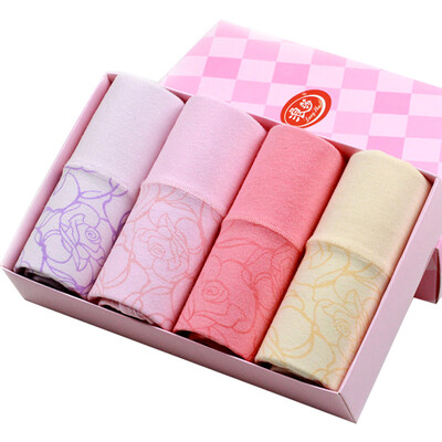 

Jingdong Supermarket] Ms. Langsha underwear high waist pure color cotton stretch large size sexy briefs 4 mix color 160