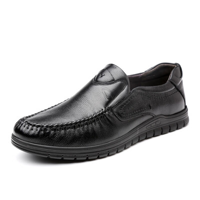 

Camel Active (Casel Active) Shallow round head embossed pattern leather feet men's shoes light comfortable car suture business casual shoes black 43