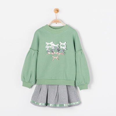 

Buddy Buddy Badibadi Girls Set Cute Lady Sweater Set 303160207BD Grass Green 120
