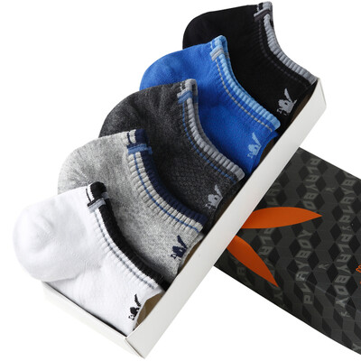 

Jingdong supermarket Playboy socks male socks non-slip sports boat socks socks breathable leisure cotton socks four seasons invisible socks 5 double mixed color 26-28cm