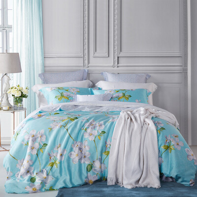 

Toused Постельные принадлежности Домашний текстиль 2017 Весна Лето Tencel Двойная атласная Набор из 60 наборов с высокой плотностью гладких постельных принадлежностей Lan Сюань синий 1,5 м кровать 200 * 230 см