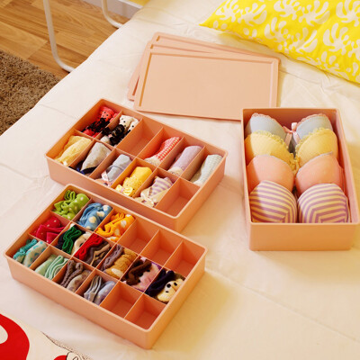 

ORZ PP Storage Boxes For Ties Socks Shorts Bra Underwear Divider Drawer Lidded Closet Home Organizer Ropa Interior