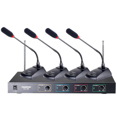 

Victory TAKSTAR TC-4R 266 4 Gooseneck Wireless Microphone One Drag Four Microphone Professional Conference Desktop Gooseneck Conference Stage KTV Speech Host Microphone