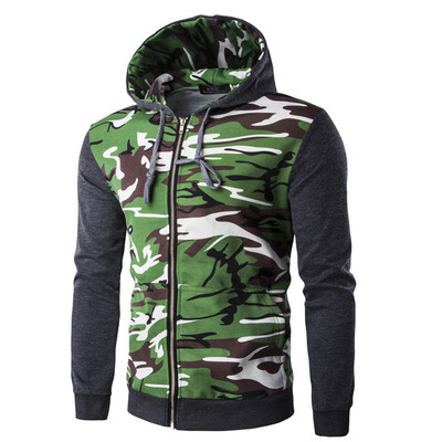 

Men Casual Cotton Camouflage Hoodie Jacket Coat